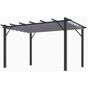 Comparateur de prix : Pergola aluminium gris anthracite poteaux 10x10 cm Habrita per4030gn