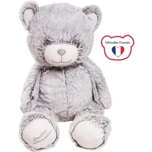 Pioupiou et Merveilles Peluche géante Gaston l'ours gris (80 cm) pas cher