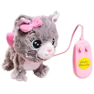 Pioupiou et Merveilles Peluche Filoguidée Chat - Moustache Marche Avec Moi Gris pas cher
