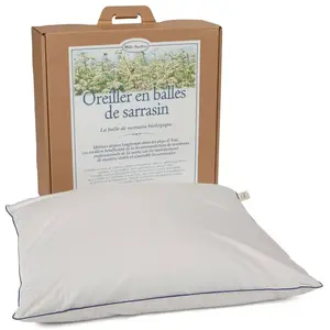 Comparateur de prix : Oreiller ferme en sarrasin biologique, MILLE OREILLERS 60 x 60 cm 