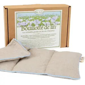 Mille Oreillers - Bouillotte de lin® naturel Classique - 20 x 40 cm pas cher