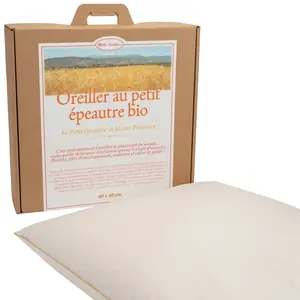 Comparateur de prix : Oreiller ferme petit épeautre biologique MILLE OREILLERS 60 x 60 cm 
