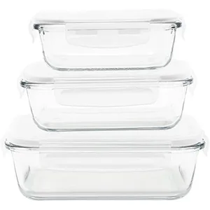 PEBBLY SET DE 3 PLATS/ BOITES EN VERRE pas cher