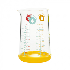 Pebbly Verre Doseur Pebbly Mesureur En Verre Avec Silicone 0,5 L Jaune