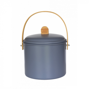 Pebbly - Compost d'intérieur en acier et bambou Gris foncé 7 L - Pebbly pas cher