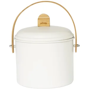 Comparateur de prix : Pebbly - Compost d'intérieur en acier et bambou Beige 3,5 L - Pebbly