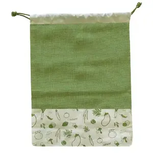 Lunch bag PEBBLY a legumes en coton biologique vert pas cher