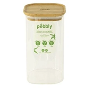 Comparateur de prix : Boîte alimentaire verre et bambou 1.4L - Pebbly - Transparent - Verre