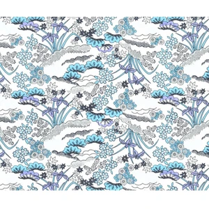 Papier Japonais 52 x 65,5 cm 100 g/m² Plantes et Fleurs fond Blanc pas cher