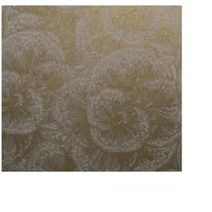 Papier Lokta 50 x 70 cm 150 g/m² Fleurs dorées sur Crème pas cher