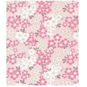Papier Japonais 52 x 65,5 cm 100 g/m² Fleurs sur fond Rose
