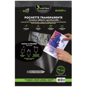 Esprit Papier Pochette transparente Polypropylène 50 µ 18,5 x 25 cm 12 pcs