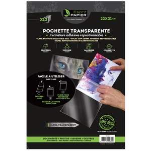 Esprit Papier Pochette transparente Polypropylène 50 µ 22 x 31 cm 12 pcs