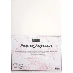 Papier japonais 70 g/m² Lot de 20 feuilles Blanches A3 29.7 x 42 cm