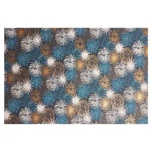 Papier Indien fait main 50 x 70 cm 120 g/m² Artifices Bleu Blanc Or