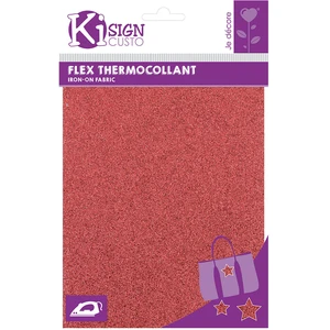 Ki-SignKi Sign Tissu thermocollant pailleté 15 x 20 cm Rouge pas cher