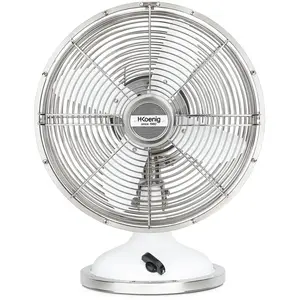 H.Koenig - Ventilateur silencieux JOE50 Design blanc/métal - D.25 cm T.U pas cher