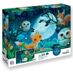 SentoSphère Sentosphere - Puzzle 2 x 24 pcs Au Clair de lune - Calypto pas cher