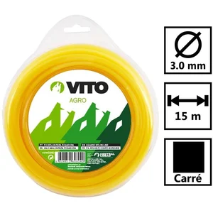 Fil nylon carré pour débroussailleuse - longueur 15m - diamètre 3mm