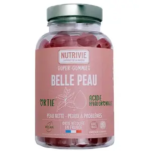 Nutrivie Super-Gummies Belle Peau Goût Fraise 60 gummies pas cher