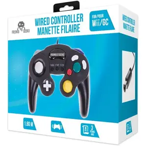 Manette FREAKS AND GEEKS fonction turbo & slow Blanc pour Gamecube/Wii