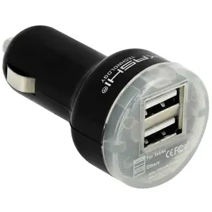 Chargeur Allume-cigare 2xUSB 2.4A Smartphones et Tablettes - Akashi Noir pas cher