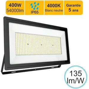 Comparateur de prix : Projecteur led pro haute puissance 400W 54000lm 135lm/W 4000K IP65 - c...