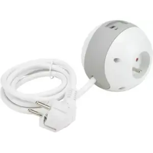Multiprise Watt Ball 2×16A + 1×6A + USBA+C - blanc - Watt and Co