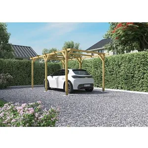Comparateur de prix : FOREST STYLE Carport à toit plat sans couverture - Pin - 15.41m²