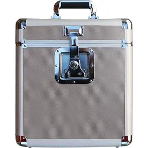 Rock on wall Flight case rangement 25 LP couleur argent pour vinyle pas cher