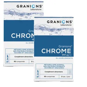 Granions chrome 250 µg lot de 2 x 60 comprimés pas cher