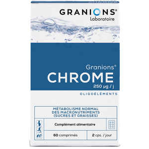 Comparateur de prix : GRANIONS Oligoéléments - Chrome 250µg boite de 60 comprimés