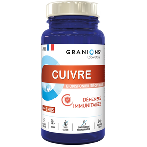 Comparateur de prix : Granions cuivre défenses immunitaires 60 gélules