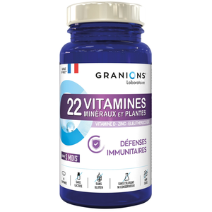 Comparateur de prix : Granions® 22 Vitamines Défenses Immunitaires 90 Comprimés