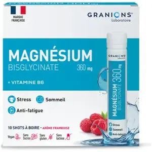 Comparateur de prix : Granions Magnésium Bisglycinate 360mg 10 shots à boire