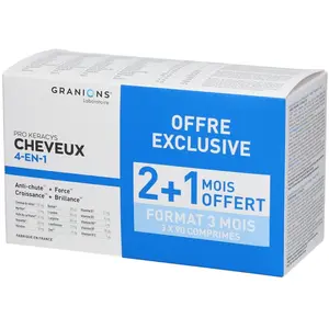 Comparateur de prix : Granions pro keracys cheveux 4-en-1 lot de 3 x 90 comprimés