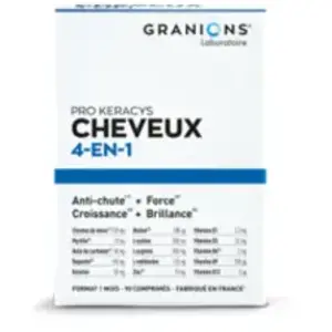 Comparateur de prix : Granions® Pro Keracys Cheveux 4 en 1 - 1 Mois - 90 comprimés