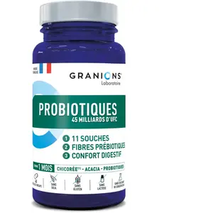 Comparateur de prix : Granions probiotiques 45 milliards d'ufc 40 gélules gastro-résistantes