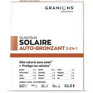 Comparateur de prix : Autobronzant - GRANIONS - Oligo'Sun - Hâle naturel - Hypoallergénique - 1 mois