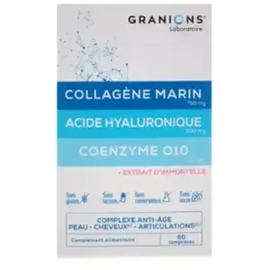 Comparateur de prix : Granions collagène marin acide hyaluronique coenzyme q10 60 comprimés
