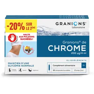 Comparateur de prix : GRANIONS Oligoéléments - Chrome lot de 2 * boîtes de 30 ampoules