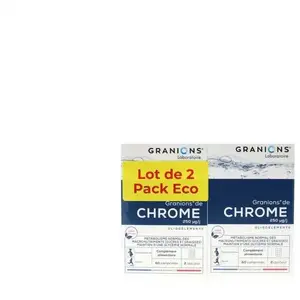 Comparateur de prix : GRANIONS Oligoéléments - Chrome 250µg / J 60 comprimés lot de 2