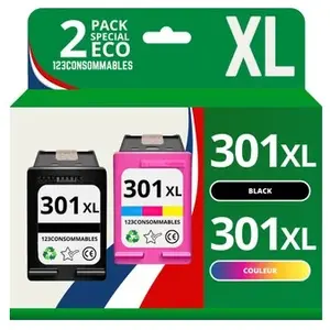 Comparateur de prix : 123Consommables Pack 2 cartouches compatible avec HP 301 XL noir et couleur