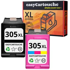 Comparateur de prix : 123CONSOMMABLES - 305XL - Pack 2 cartouches compatibles HP 305XL - noir et coule