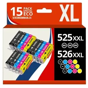 Comparateur de prix : 123CONSOMMABLES - PGI525 CLI526 - Cartouches d'encre compatible avec Canon 525 5