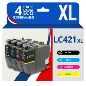 Comparateur de prix : Pack compatible Brother LC421XL, 4 cartouches