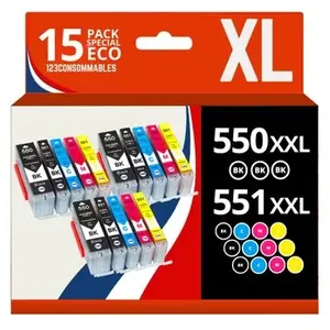 Comparateur de prix : 123CONSOMMABLES - PGI550/CLI551 XL - Cartouches Encre Compatible avec Canon 550