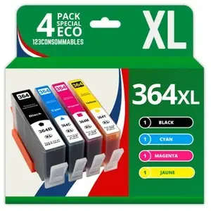 Comparateur de prix : 123CONSOMMABLES - 364XL - Pack 4 Cartouches d'encre Compatibles avec HP 364 364X