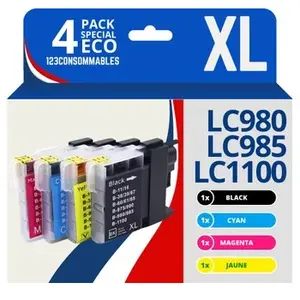 Comparateur de prix : 123CONSOMMABLES - LC1100 LC980 LC985 - cartouche compatible avec Brother DCP-195