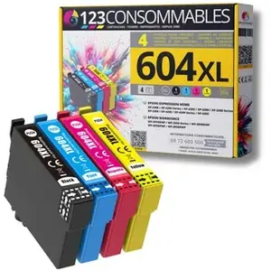 Comparateur de prix : 123CONSOMMABLES - 604XL - Pack 4 cartouches compatibles EPSON 604 XL